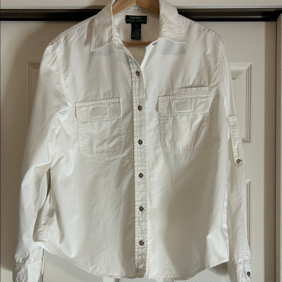 Lauren Ralph Lauren Relaxed Fit Roll-Tab-Sleeve Shirt Size Large - Picture 2 of 12